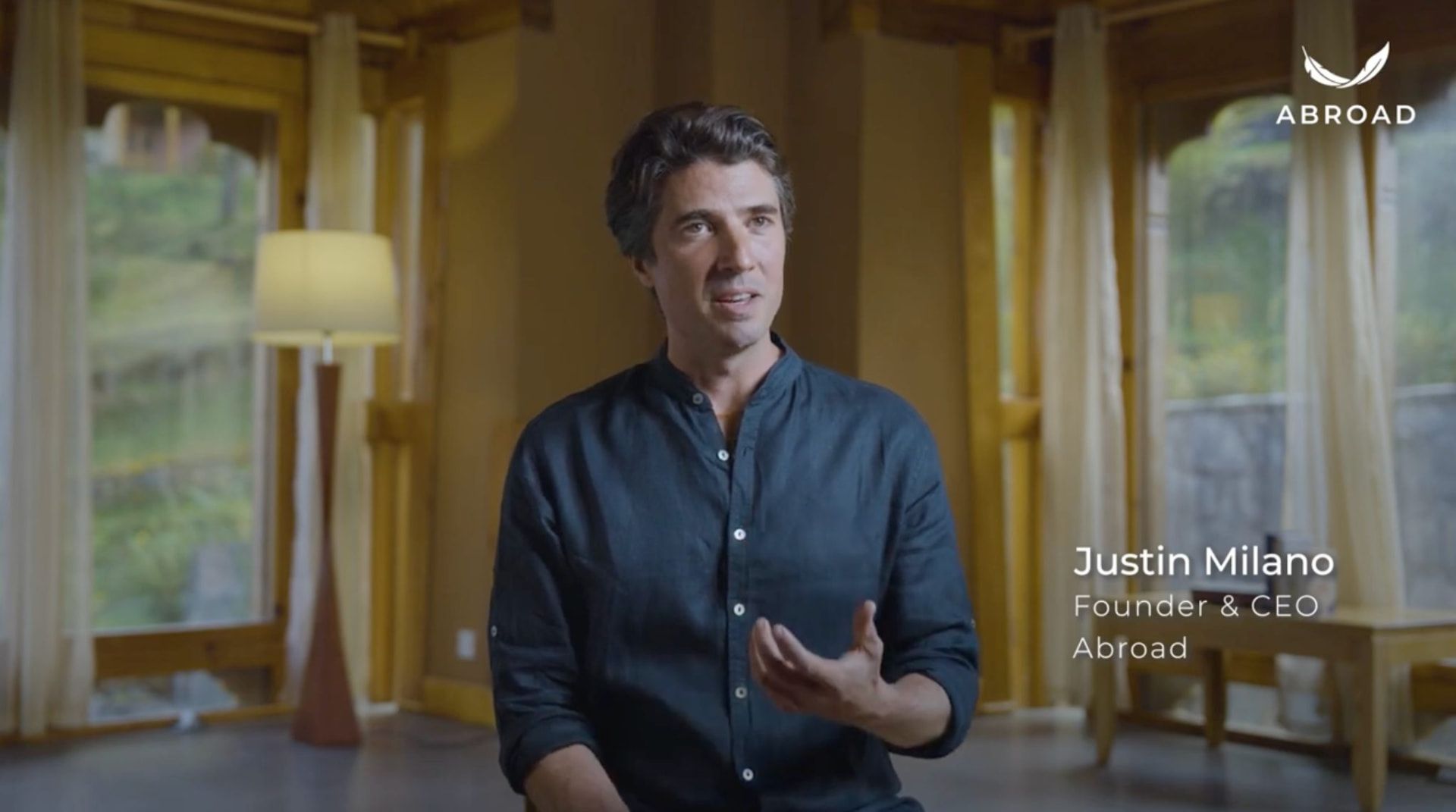 Justin Milano, Abroad's founder, speaking in Bhutan