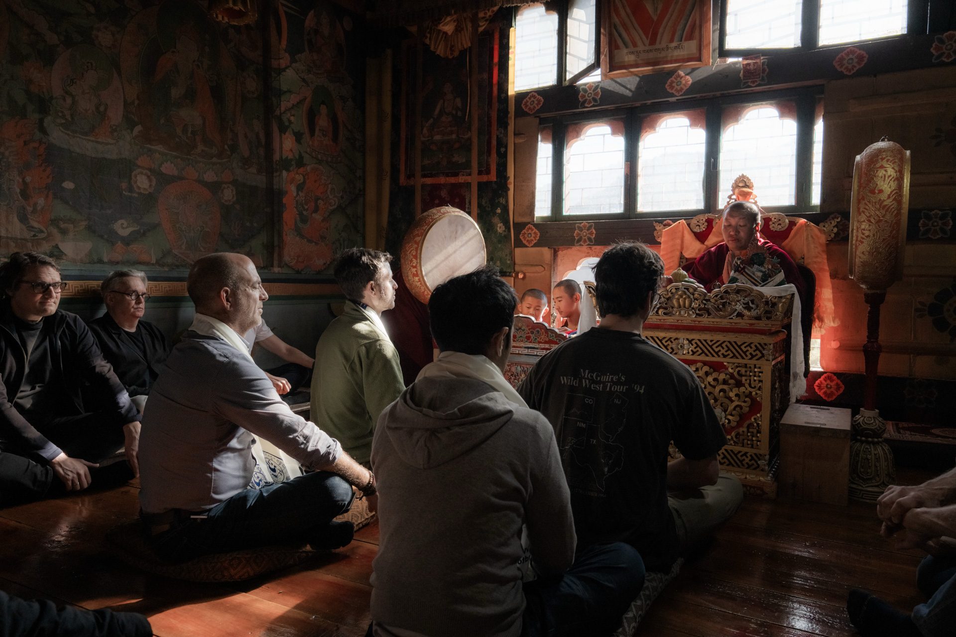 A group gathered for a teaching