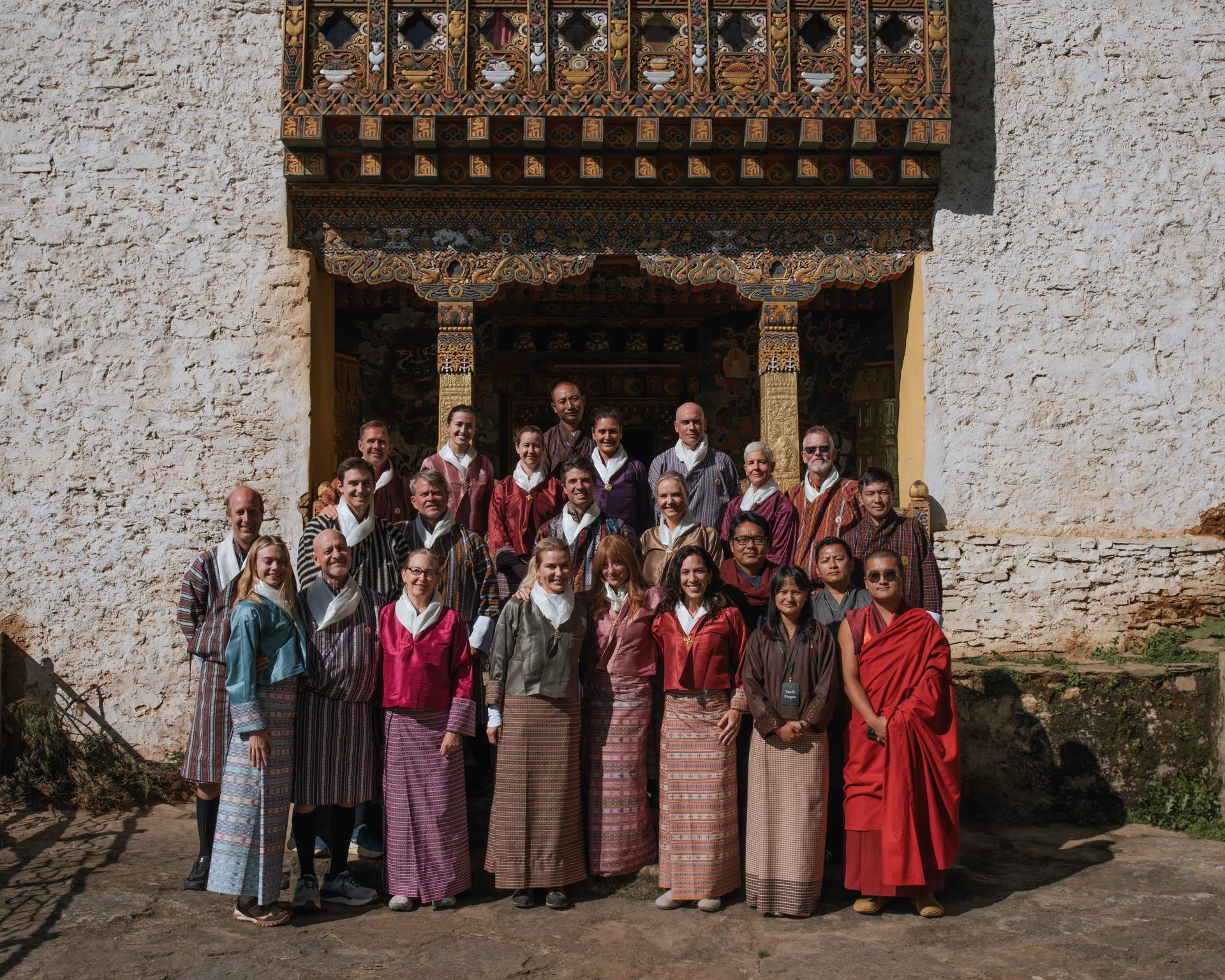 Abroad community gathered at a temple
