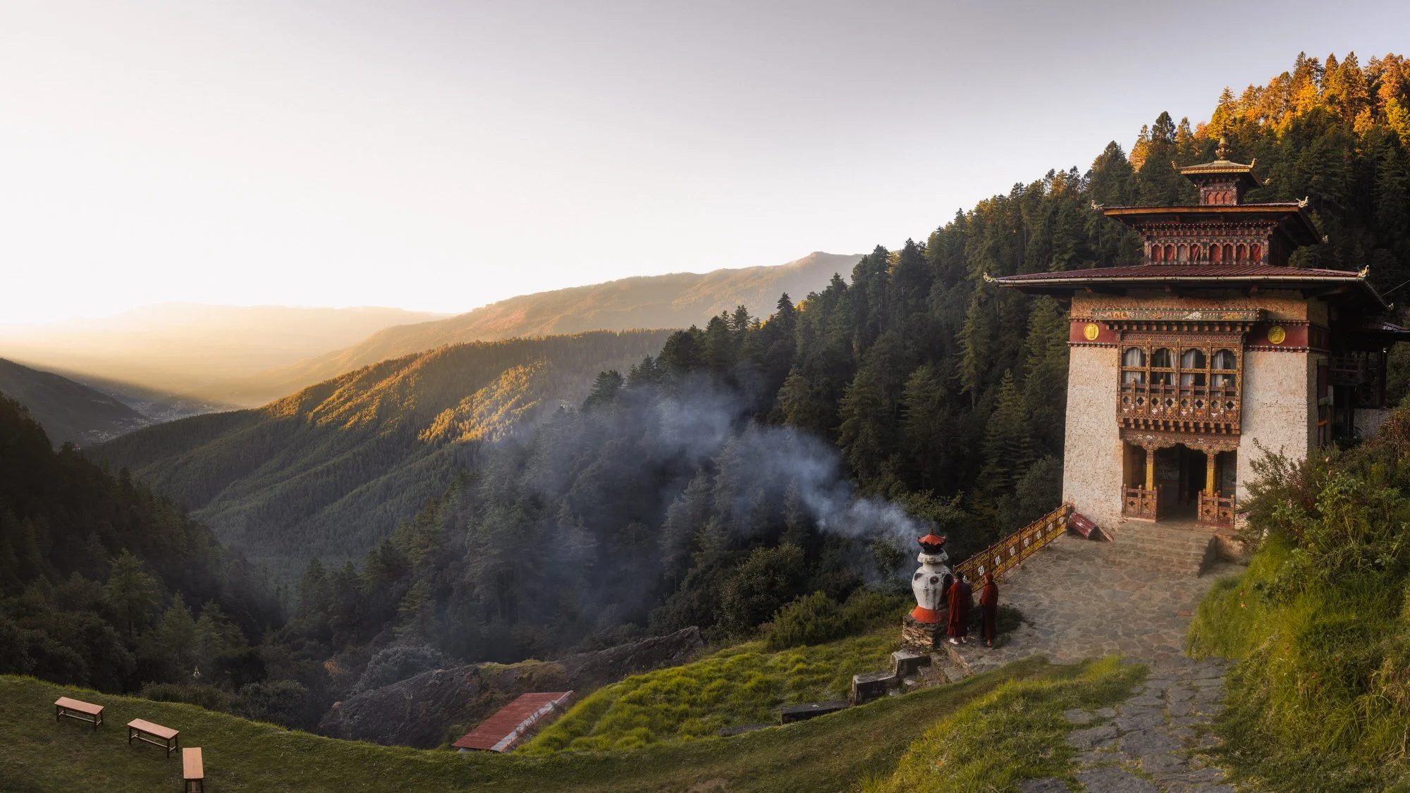 Dawn light over Dodedhra Monastery
