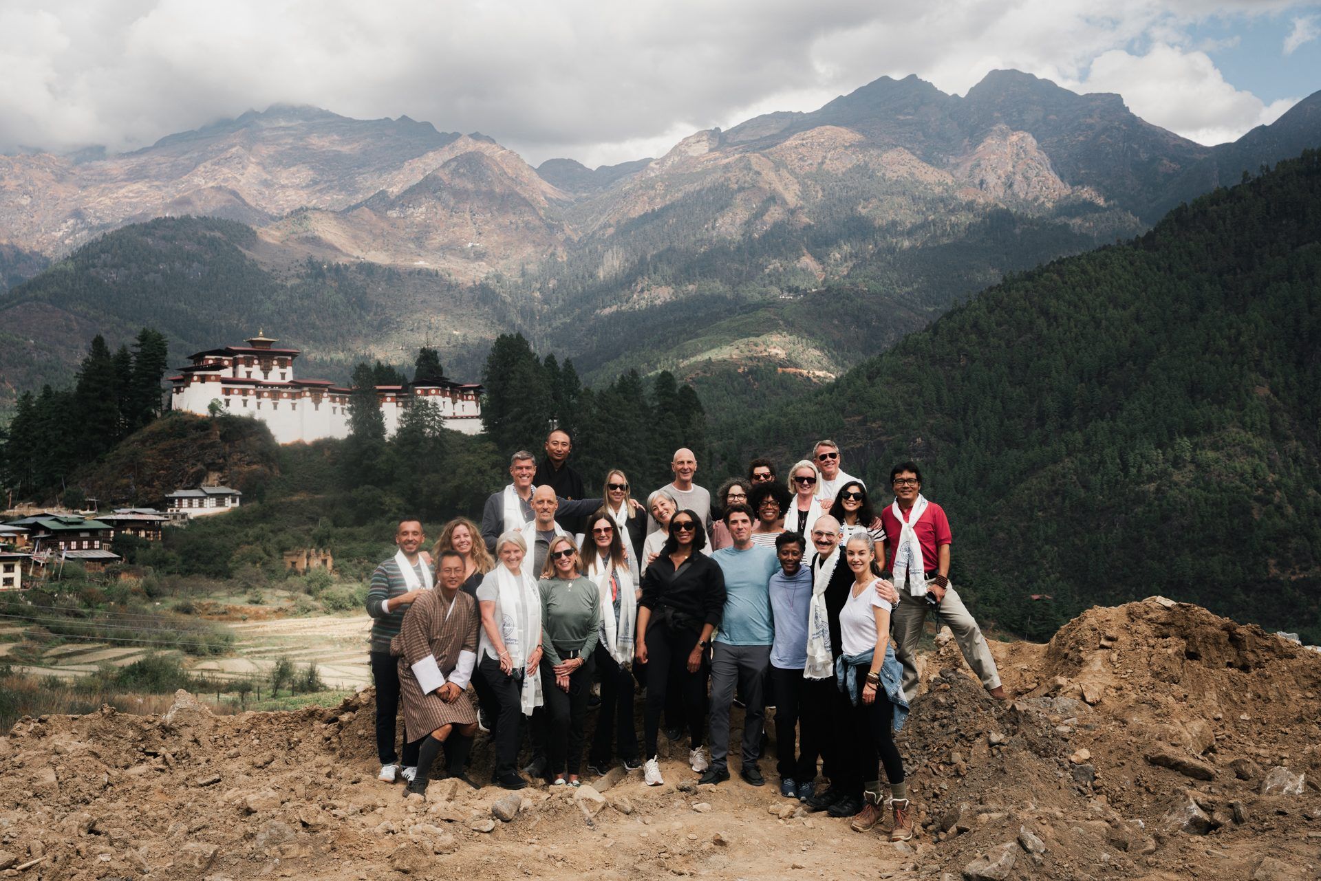 A partner cohort travelling together in Bhutan